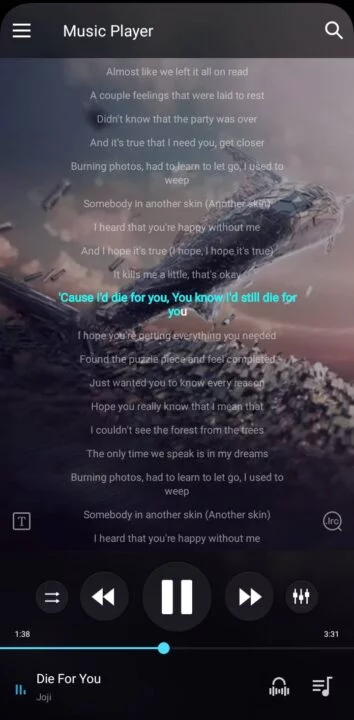 6. Music Player - Mp3 Player by Mobile_V5 adding lyrics